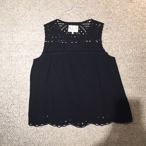Sea brand black sleeveless blouse